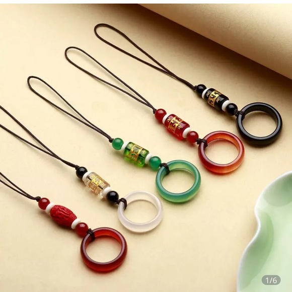 NWOT Mobile Phone Keychain Ring Black - Picture 5 of 5